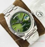 V2 Rolex Day-Date 40 Replica Watch Olive Green dial Silver Presidential Swiss 3255 movement